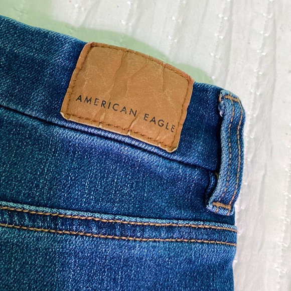 Blue American Eagle Outfitters Distressed Jeans Size 00 XS Curvy Hi-Rise Jegging - Picture 8 of 10